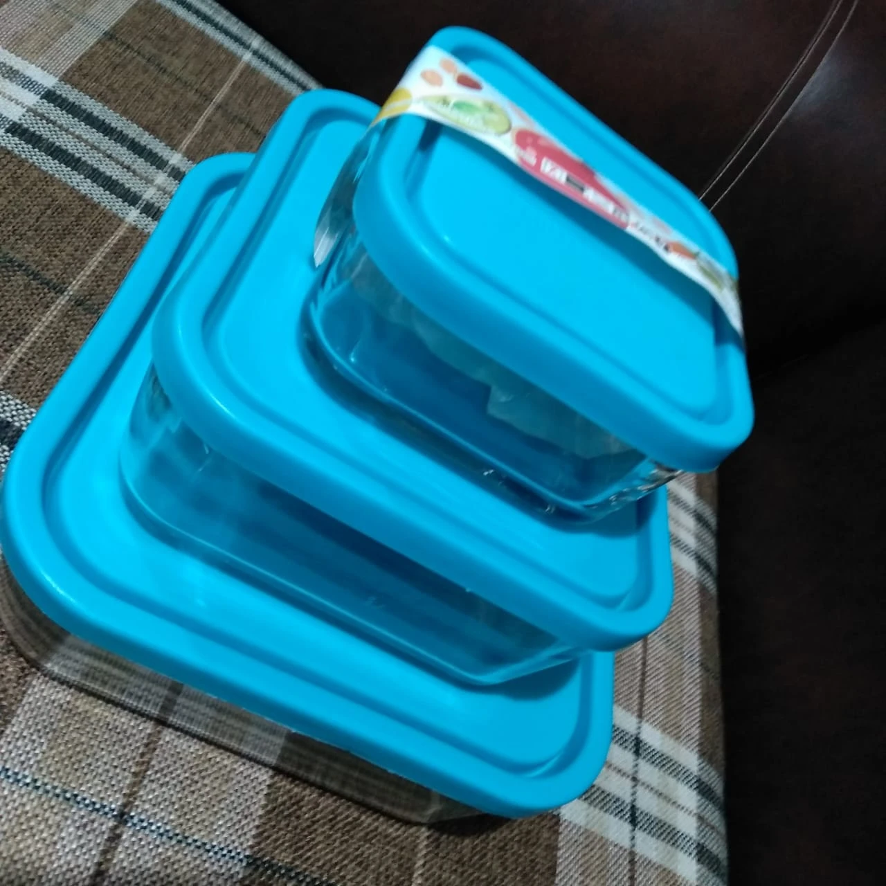 Set of 3 Glass Air Tight Bowl , Jar Set With Plastic LID AARmarket IRAN 250 Gm + 400 + 1000 GM price in Pakistan