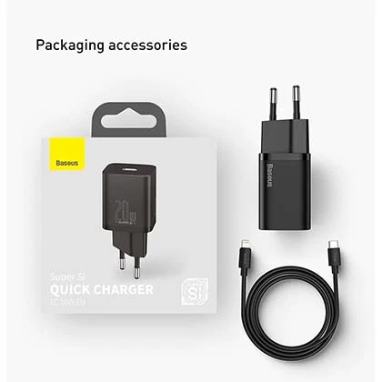 Baseus 20W USB C Wall Charger – Mini Super Si USB Type C Charger with EU Plug(Cable Included), for iPhone 1212 Mini12 Pro MaxSE11 Pro Max, Samsung Galaxy S10S9 and More price in Pakistan
