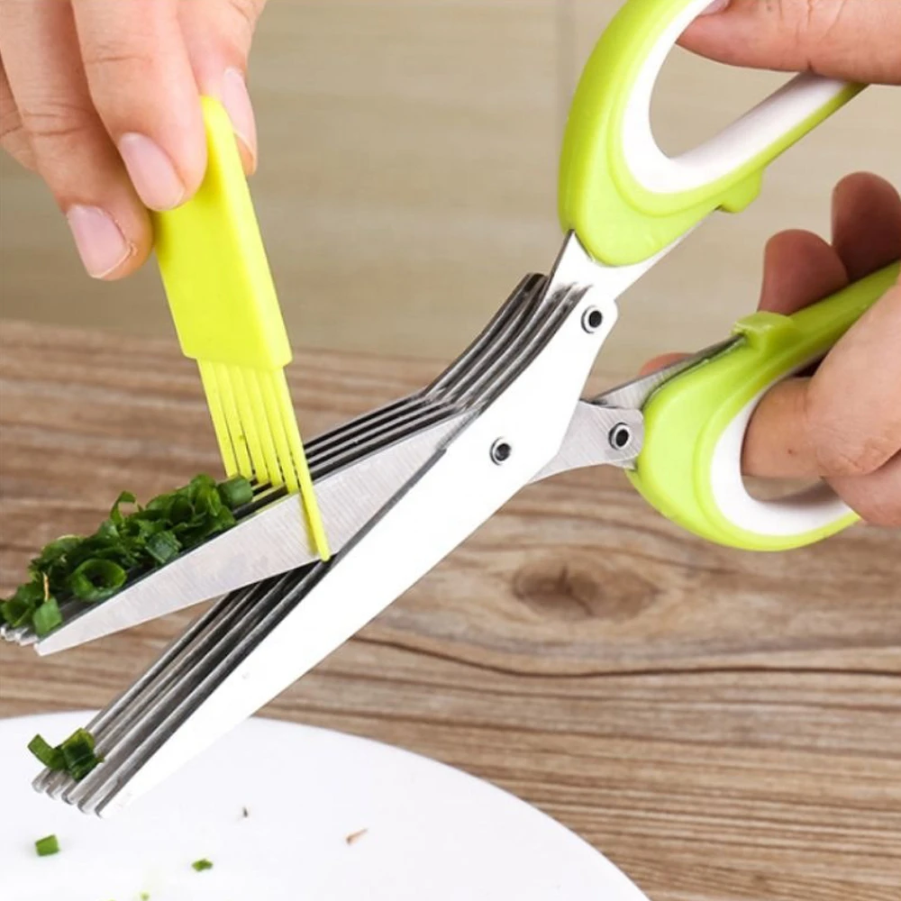 5 Layers Multi-functional Stainless Steel Multilayer Kitchen Scissors Chopped price in Pakistan