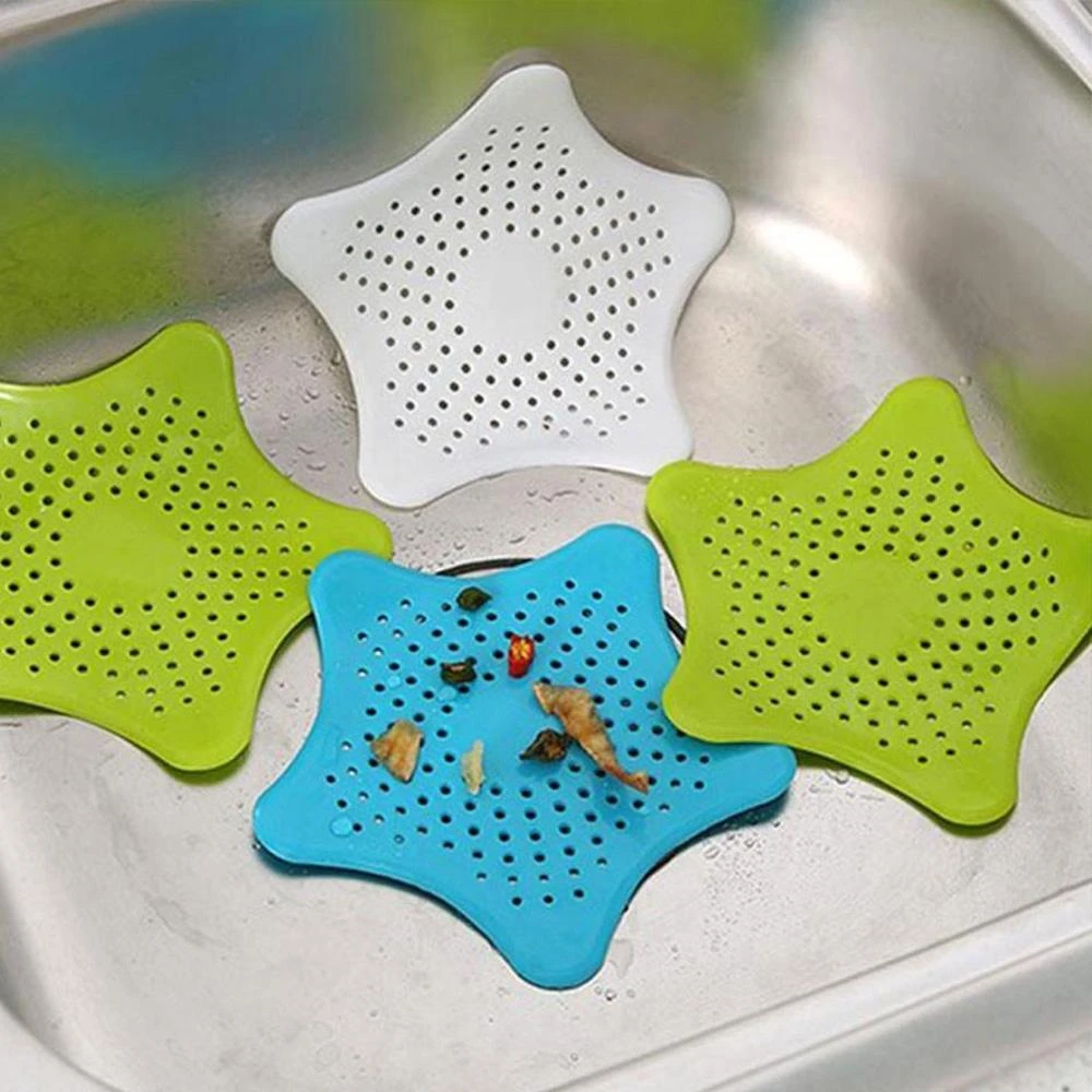 Silicone Cover Sink Strainer Rubber Five-pointed Star Sink Filter Sea Star Drain Hair Catcher price in Pakistan
