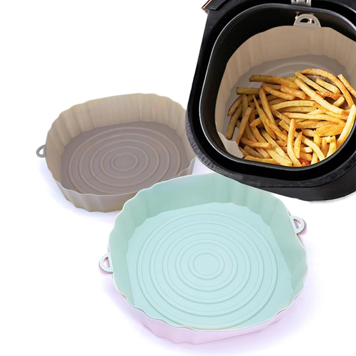 18cm Air Fryer Silicone Pot Air Fryer Basket Liner Non-Stick Oven Baking Tray price in Pakistan