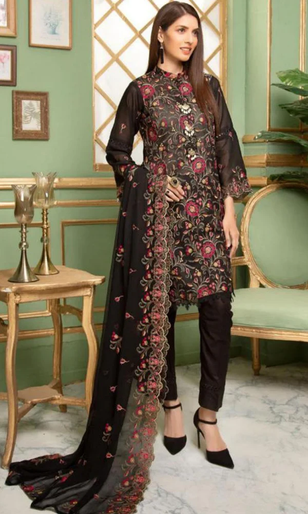 Sophia-3PC Dhanak Embroidered Shirt With Heavy Embroidered Duppata price in Pakistan