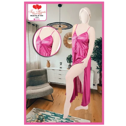 Girls wear 1-Piece Silk Nightwear Front open style For Girls & Women – Purple price in Pakistan
