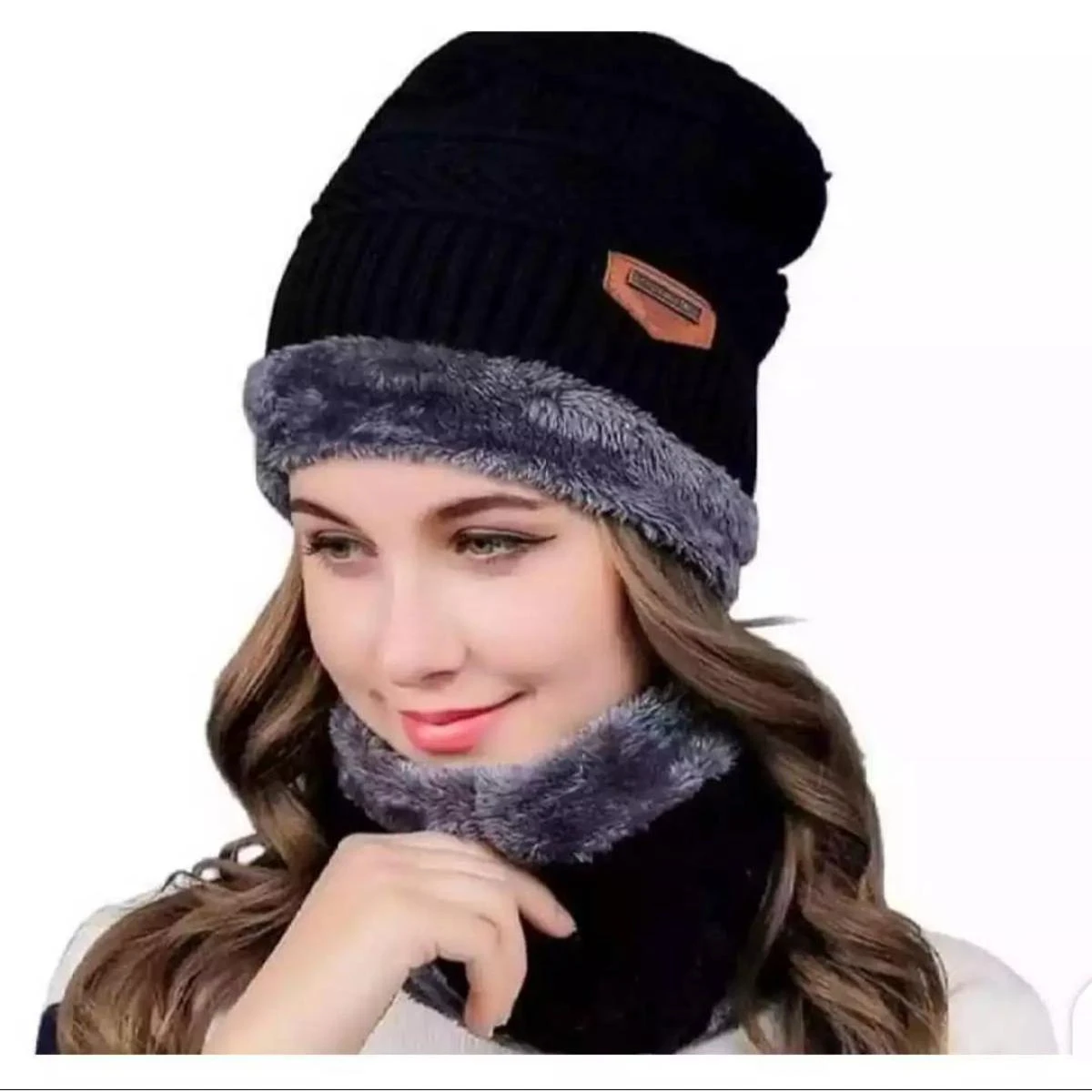 Beanie Cap And Neck Warmer Winter Knitted Beanie Hat and Neck Warmer Scarf Set for Boys Girls price in Pakistan