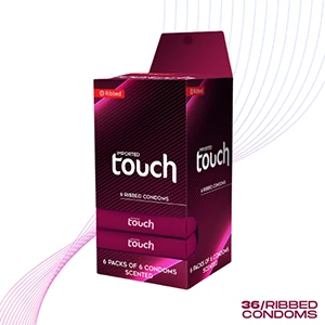 Touch Dispenser Ribbed Condoms 36s price in Pakistan