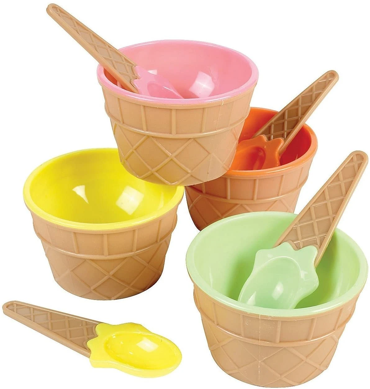 4 Pcs (4spoon+ 4Bowls) Ice Cream Bowls Fashioned Ice Cream price in Pakistan