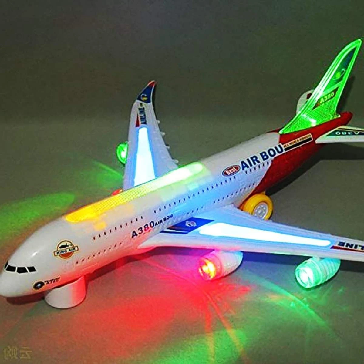 Bump and Go Action Airbus A380 Model Airplane Toy for Boys and Girls with Flashing Light Up price in Pakistan