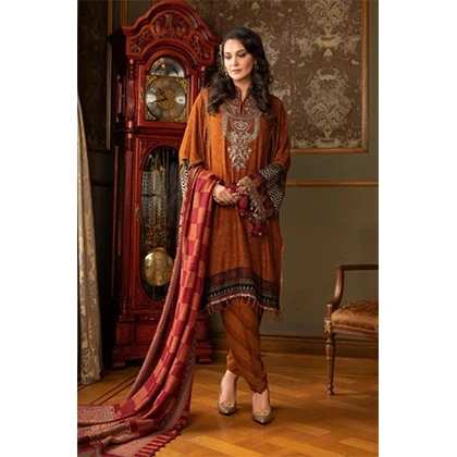 DC-202 – 3PC Lawn Neckline Embroidered Shirt with Printed Chiffon Dupatta (D) price in Pakistan