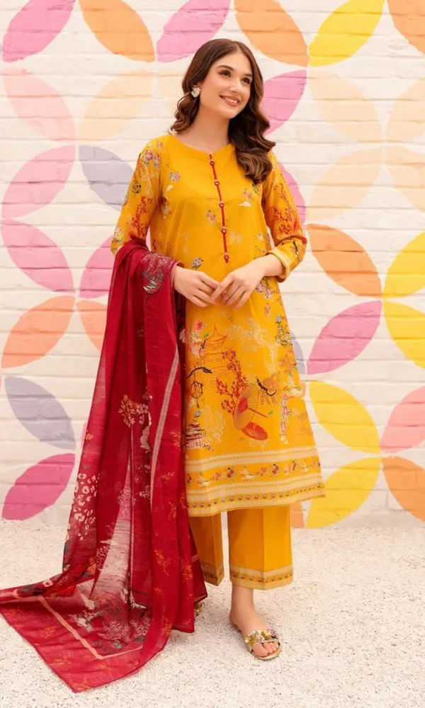 BATIK – 3PC Linen Heavy Embroidered Shirt With Jacquard (D) price in Pakistan