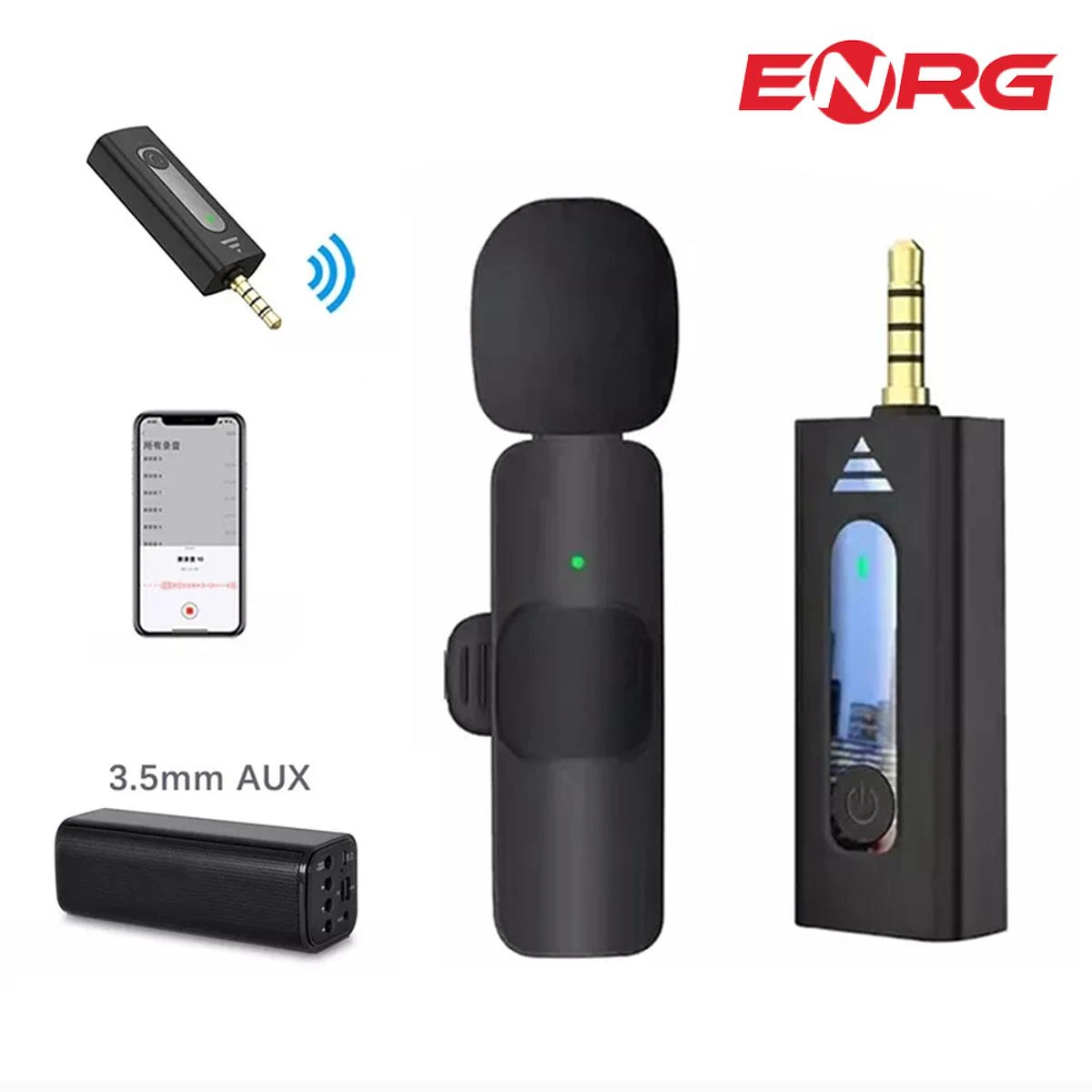 ENRG K35 3.5mm True Wireless Microphone With Noise Cancellation Reduction 20 Meter Long Range Portable Audio Video price in Pakistan
