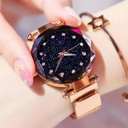 Cute And Classy Black Magnetic Ladies Wrist Watch Black price in Pakistan