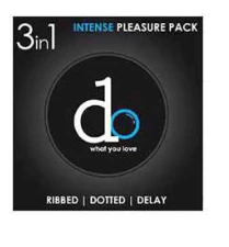 DO WHAT YOU LOVE CONDOM INTENSE PLEASURE PACK RIBBED DOTTED DELAY 3 QTY PCS price in Pakistan