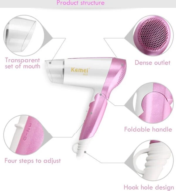 Kemei 1600W KM-6833 Professional Hair Dryer price in Pakistan