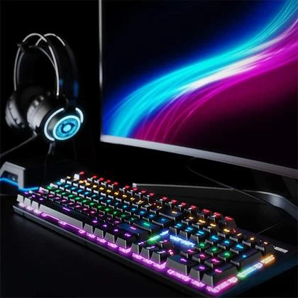 Gaming Keyboard Mechanical RGB Modes Professional USB Game 104-Key Wired Gaming Keyboard price in Pakistan
