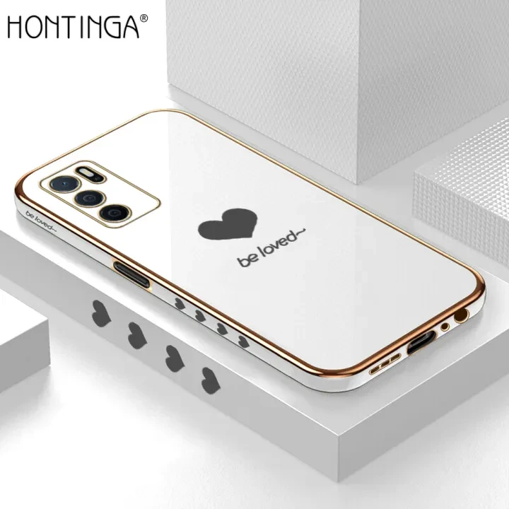 Hontinga for OPPO A16 A16S Back Cover With Lanyard Luxury 6D Plating Frame price in Pakistan