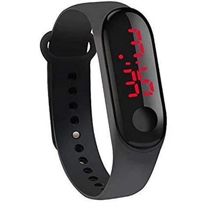 Led Simple Stylish Fashion Watch Waterproof LED Digital Date Silicone Strap Wrist Watch For Men & Women – High Quality Led Watch For Girls & Boys – Black with Free M3 led Band price in Pakistan