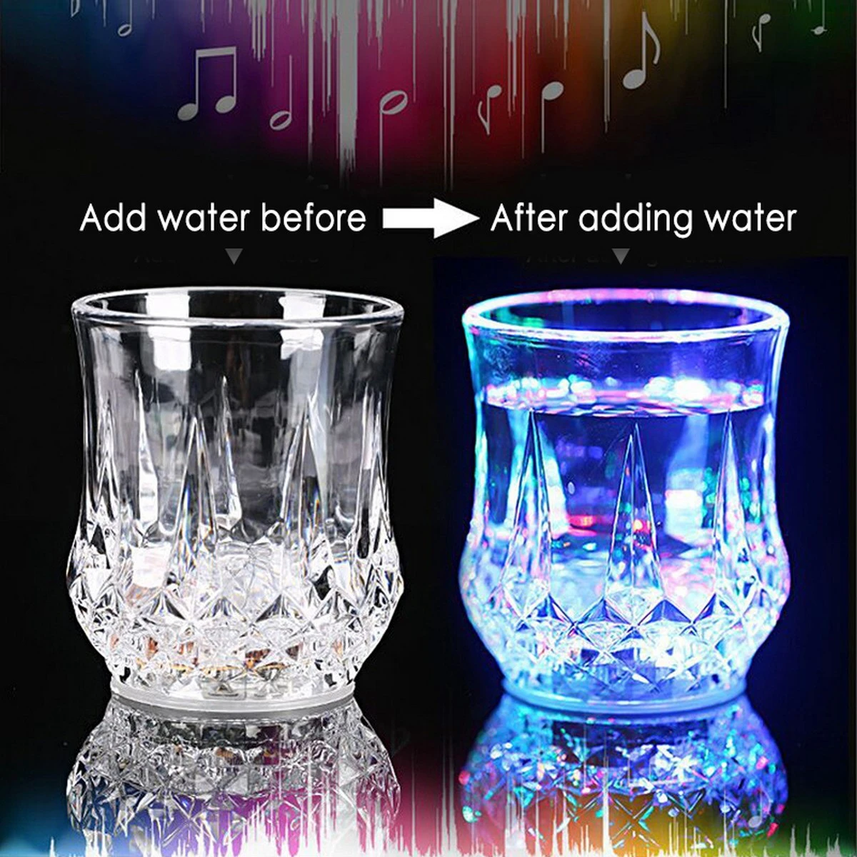 Gift City – Automatic Led Flashing Inductive Rainbow Color Cup Glass price in Pakistan